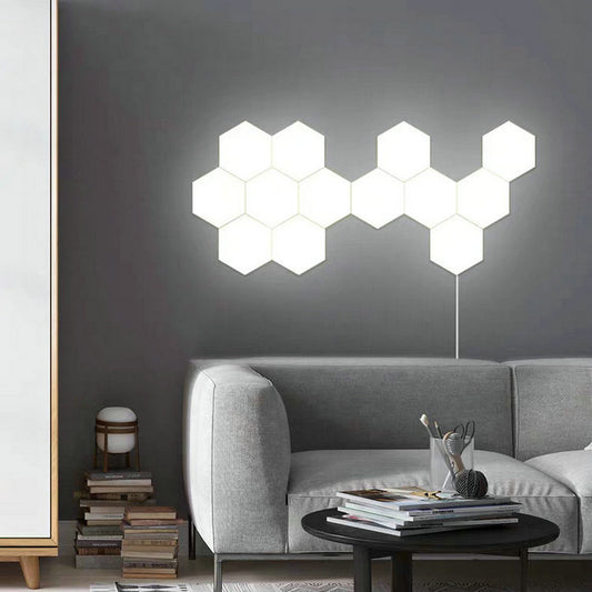 Phone Controlled LED Modular Honeycomb Light DIY Assembly Hexagonal Quantum Light