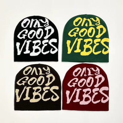 Letter Jacquard Hip Hop Knitted Hat Beanie