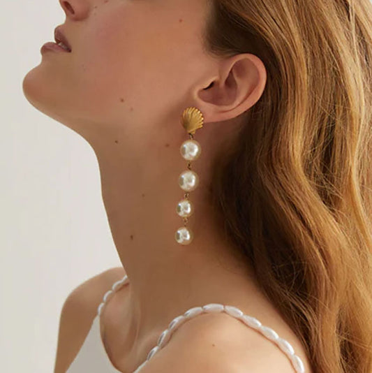 High-grade Ins Titanium Steel Earrings 18K Gold Plated