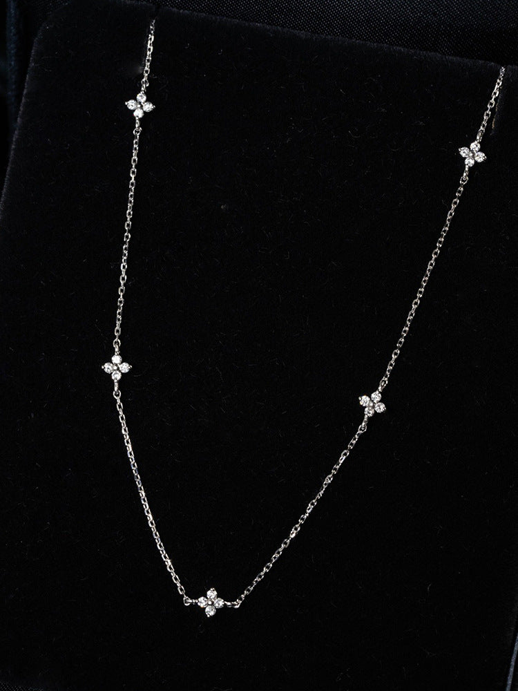 S925 Sterling Silver Plated 18K Gold Clavicle Chain