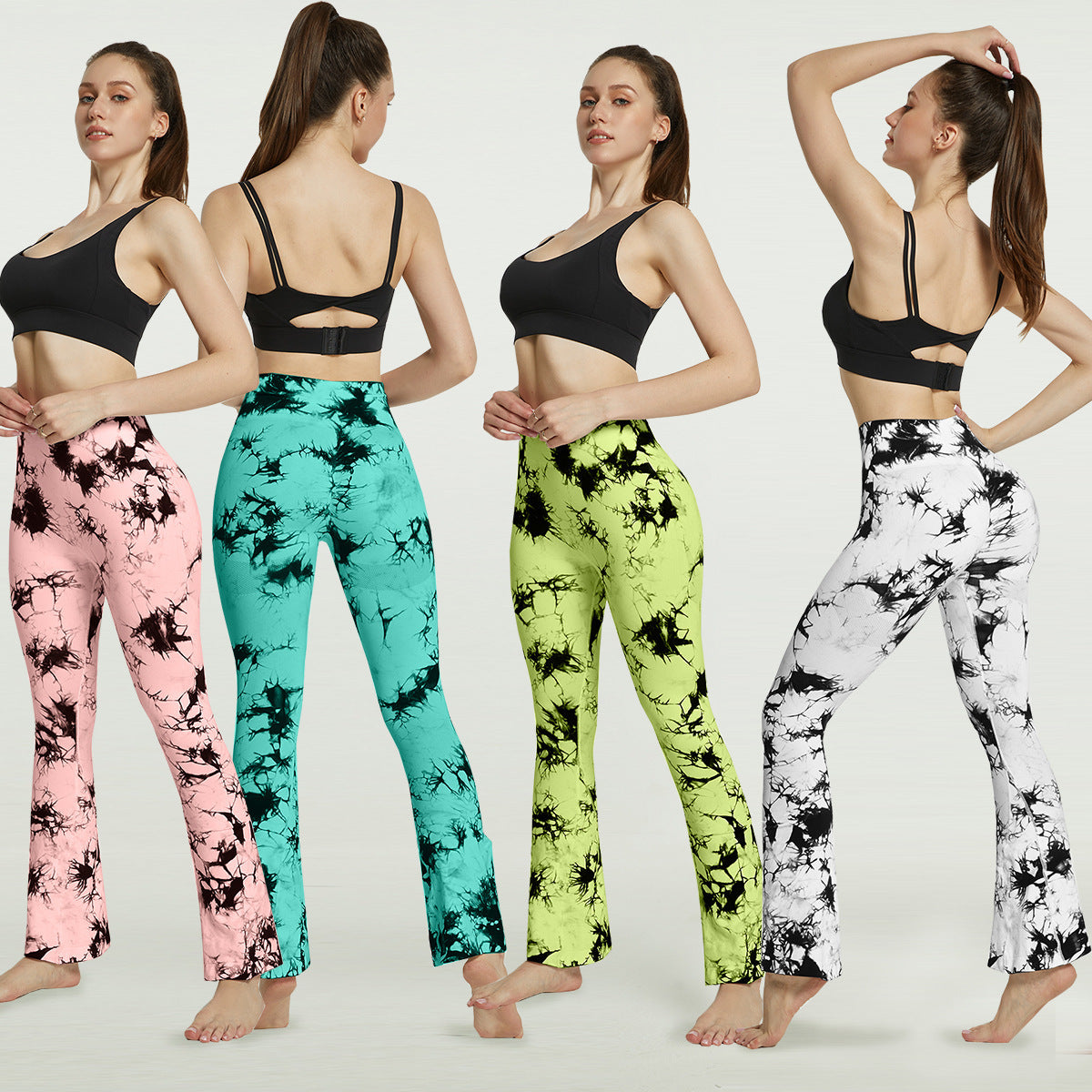 Modische Yoga-Schlaghose mit Batikmuster