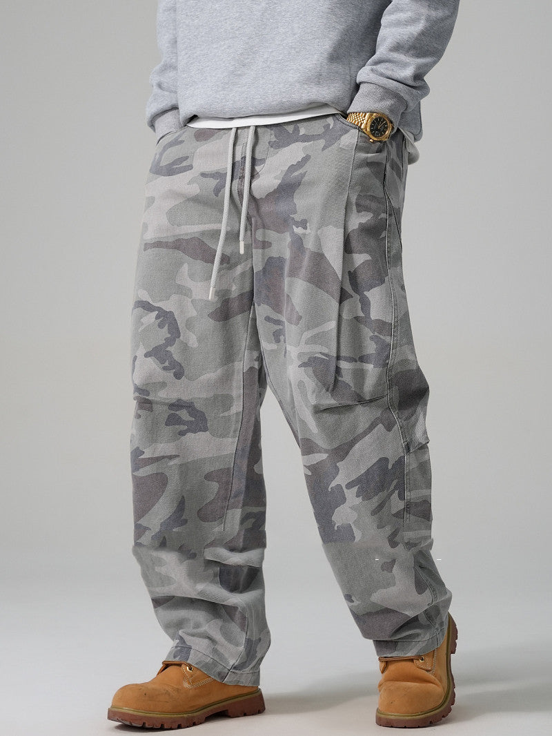 CAMOUFLAGE DRAWSTRING CARGO PANTS