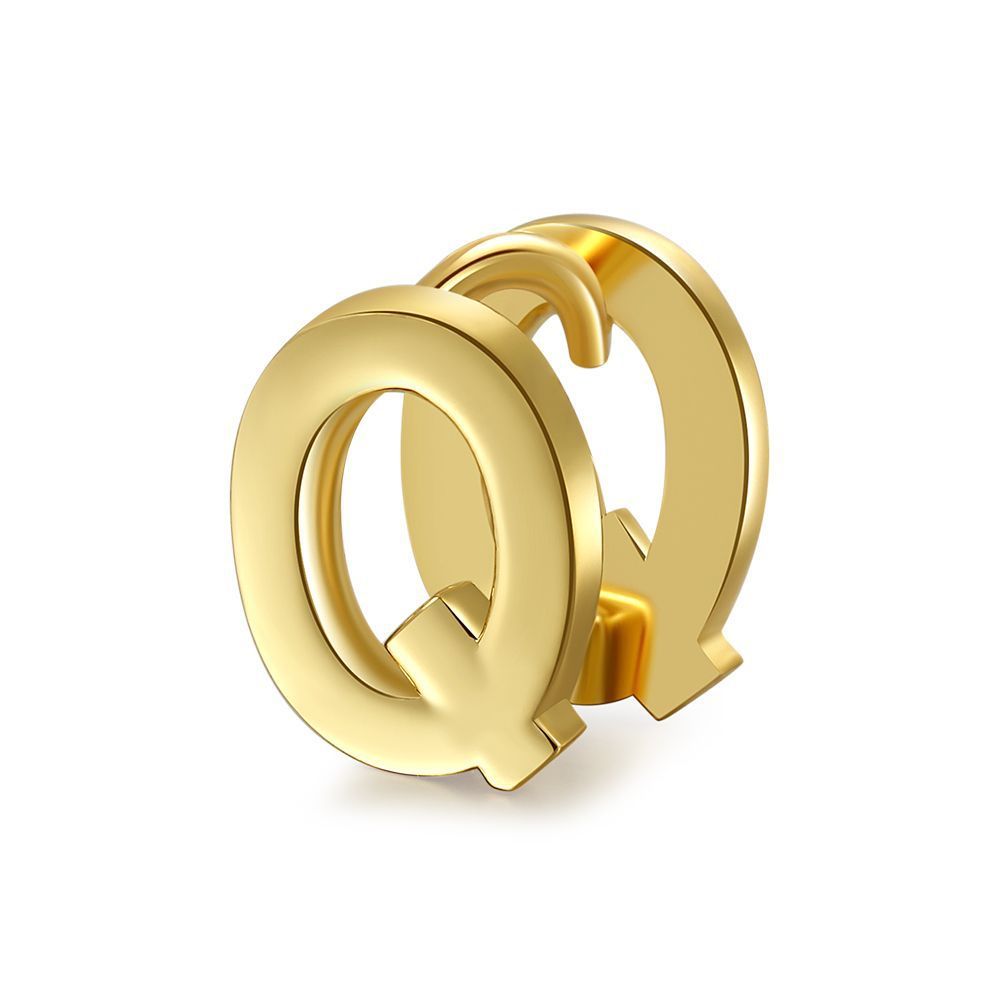 18K Gold Color Preserving Jewelry Name Letter Earrings Earrings