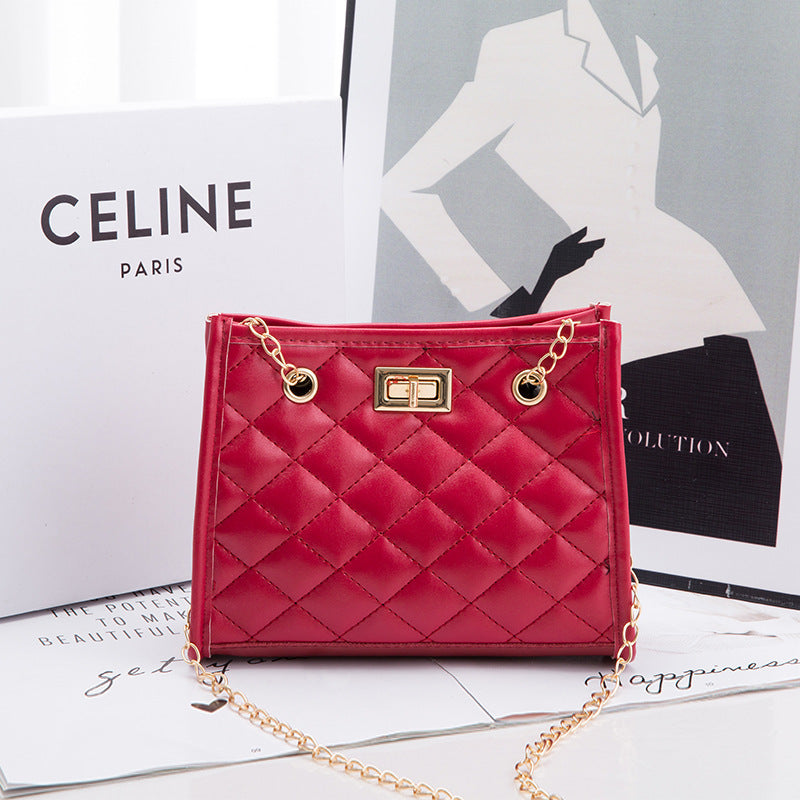 Mini Chain Shoulder Bag Rhombus Sewing
