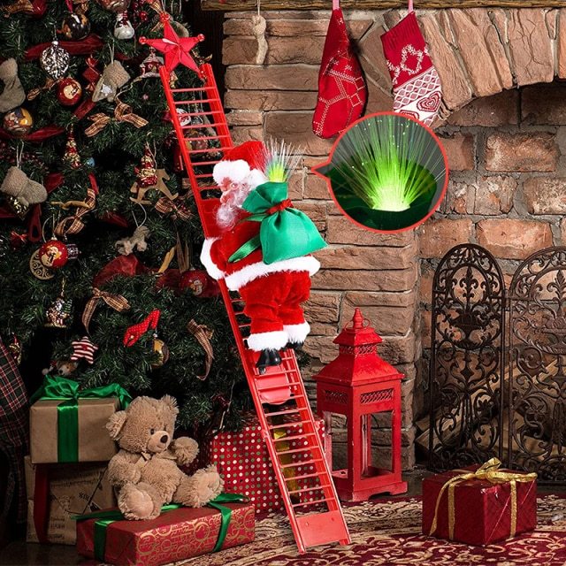 Electric Santa Claus Climbing Ladder & Rope