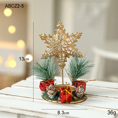 Christmas Golden Wrought Iron Candle Holding sticks