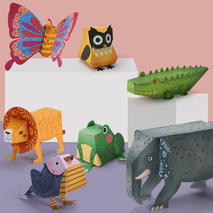 3D Three-dimensional Origami Robot Hand-assembled Toy