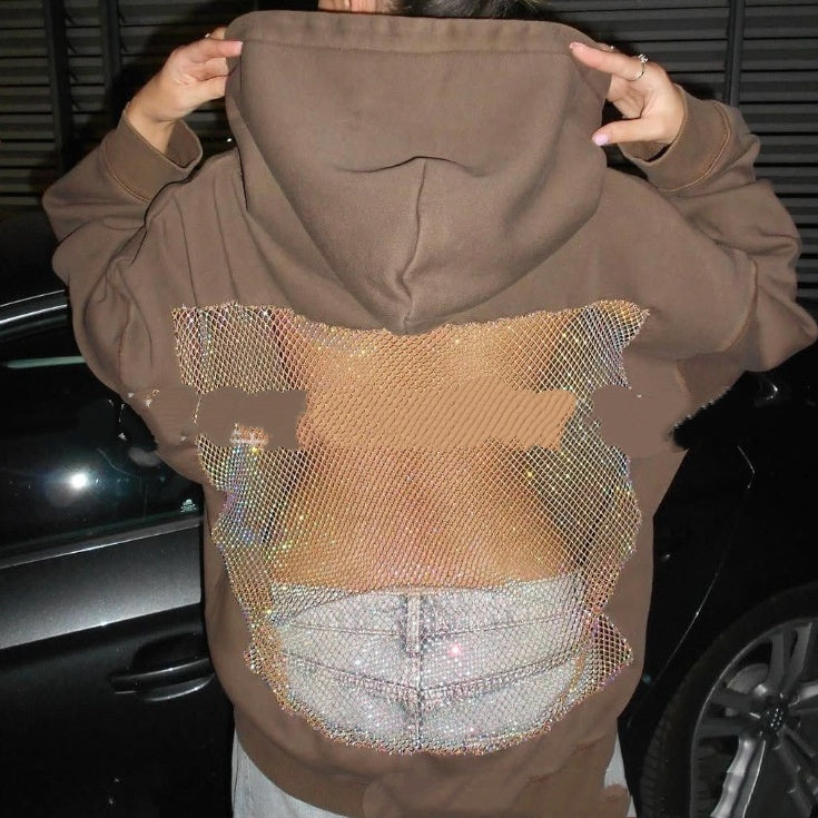 Women's Open Back Mesh Hoodie