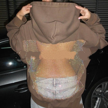 Women's Open Back Mesh Hoodie