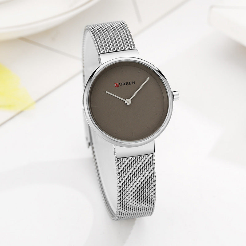Mode Neue Damen Mesh Gürtel Casual Business Zeiger Uhr