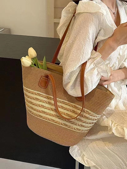 South Korea Vacation Style Raffia Woven Bag