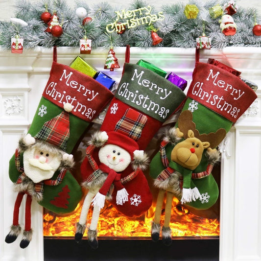 3D Plush Big Sock Christmas Tree Pendant Decoration