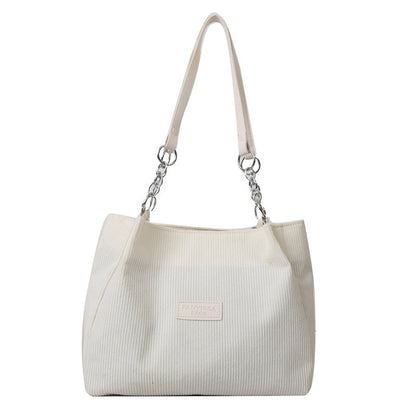 New Corduroy One-shoulder Tote Large Capacity Handbag For Women