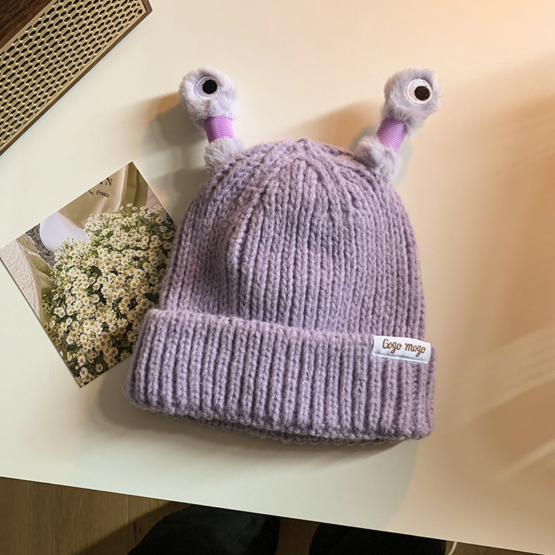 Funny Frog Eyes Knitted Beanie Hat