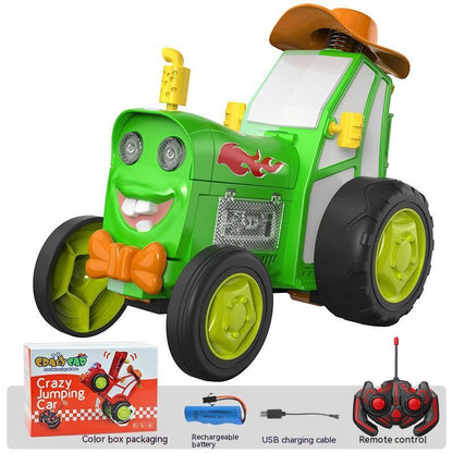 Remote Control Stunt Crazy Mad Tractor Dancing Sound And Light Swing Cool Quirky Toy