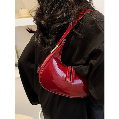 Textured Crescent Personality Trendy Simple Shoulder Underarm Bag