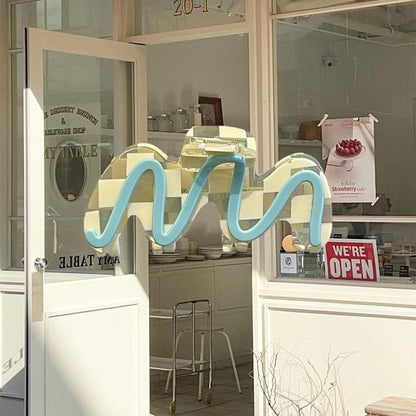 New Candy Color Checkerboard Acetate Hair Claw