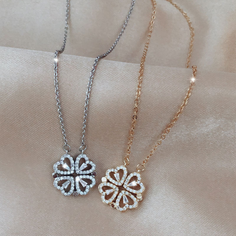 Explosive Style Detachable Deformed Four-leaf Clover Necklace