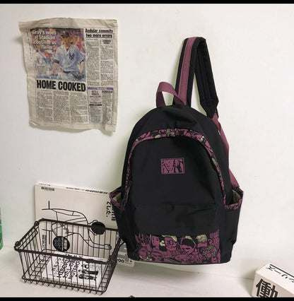 Nylon Simple Printed Schoolbag