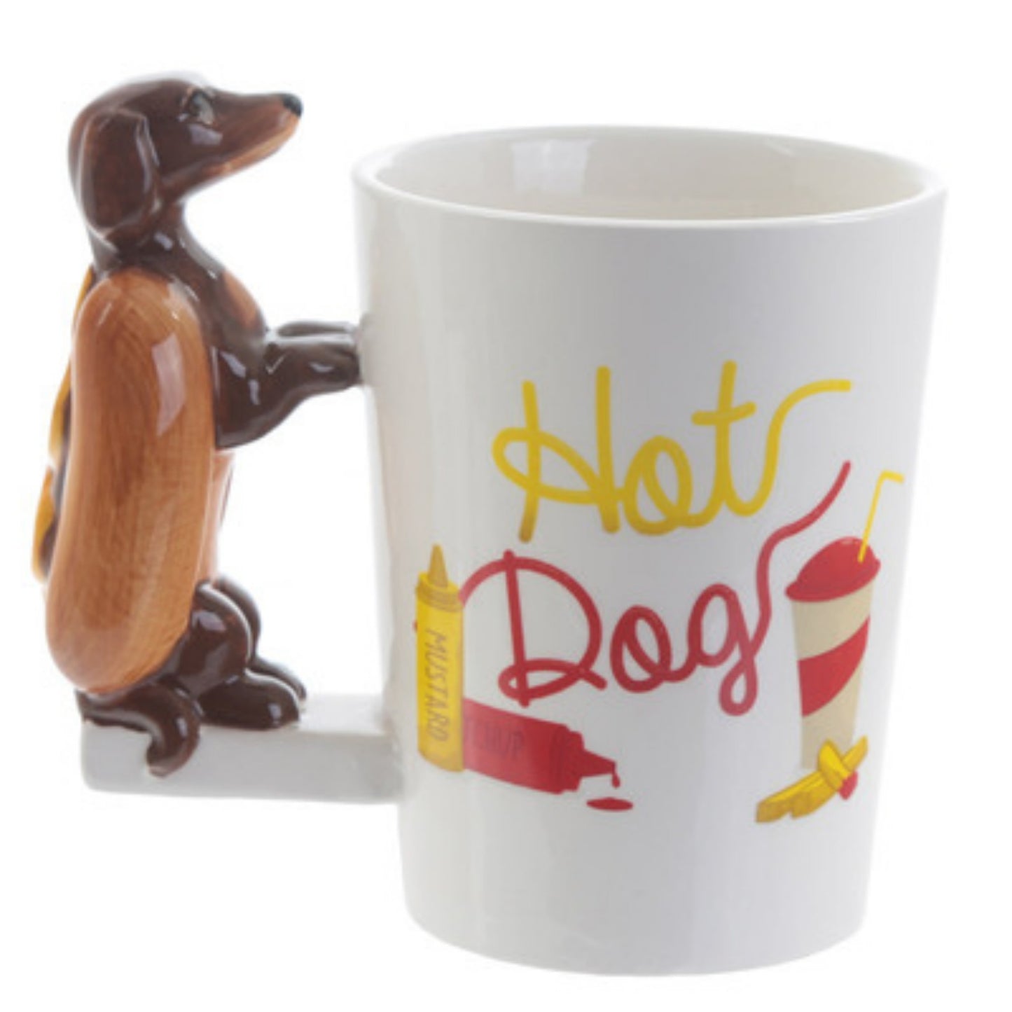 Hot Dog Handle Ceramic Mug