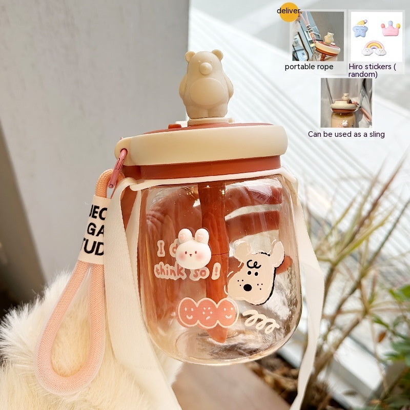 Water Cup Girl Cute Straw Blending Cup