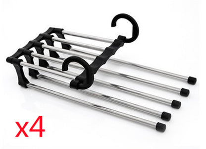 5 In 1 Wardrobe Multi-functional Pants Hangers Stainless Steel