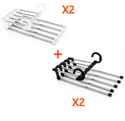 5 In 1 Wardrobe Multi-functional Pants Hangers Stainless Steel