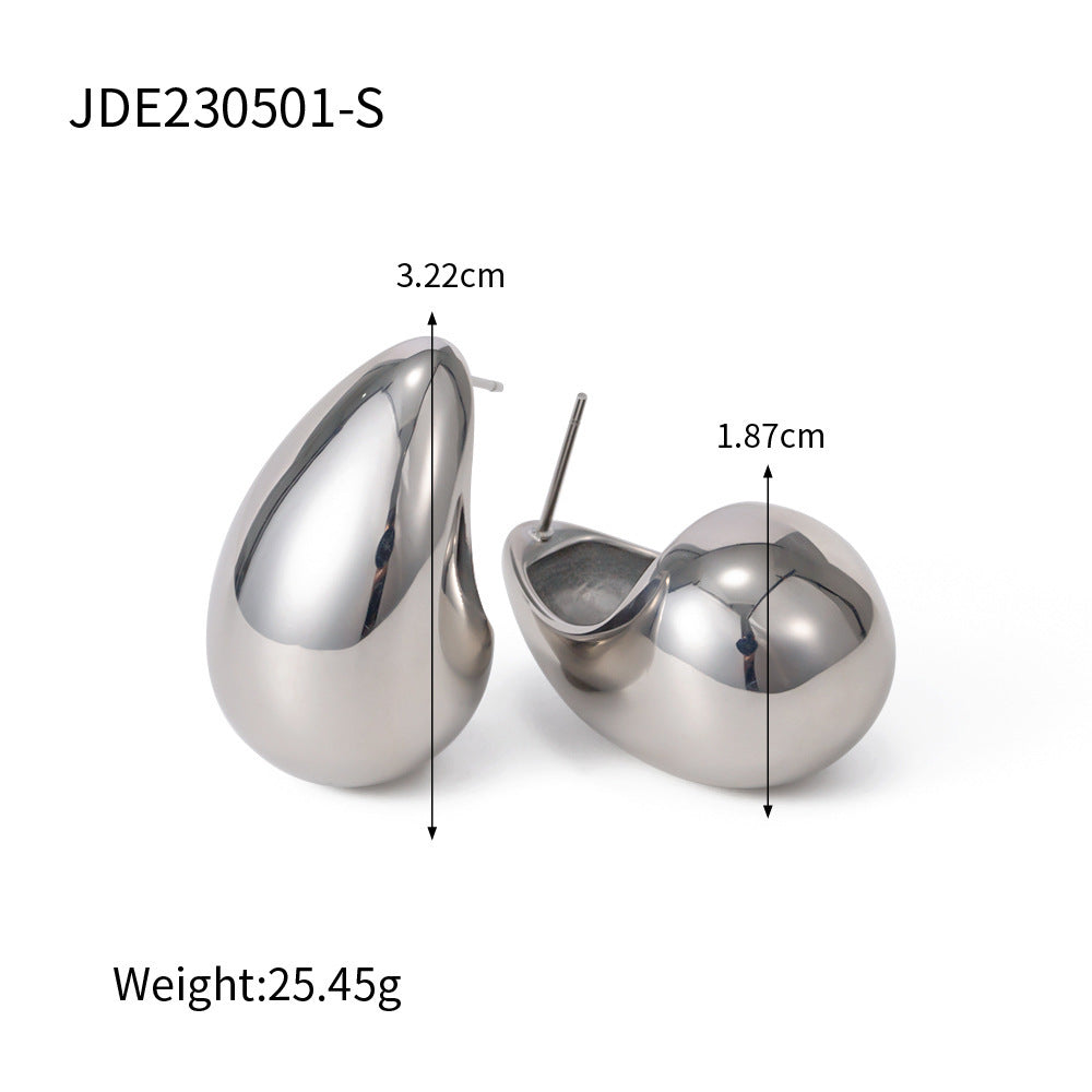 Simple 18K Gold Plated Women's Fashion Teardrop Water Drop Earrings