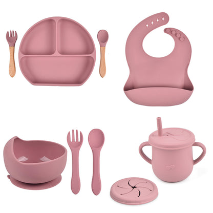 Silicone Solid Colors Babies' Tableware Set