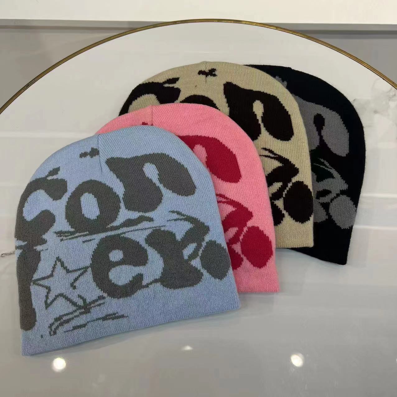 Warm Knitted Double sided Jacquard Beanie