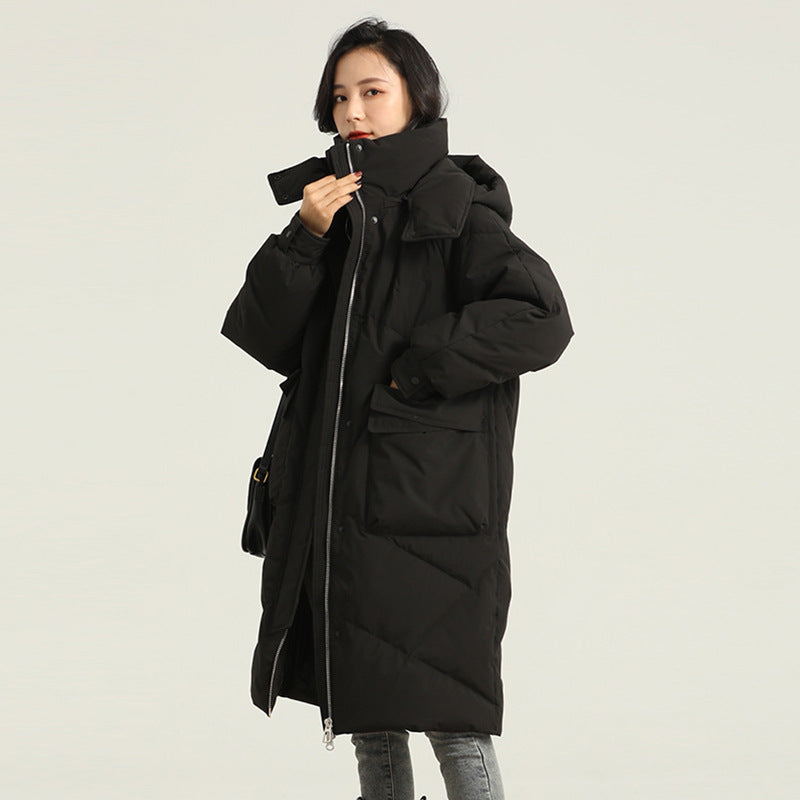 White Duck Down High-end Warm Women's Slimming Pinghu Coat Jacket