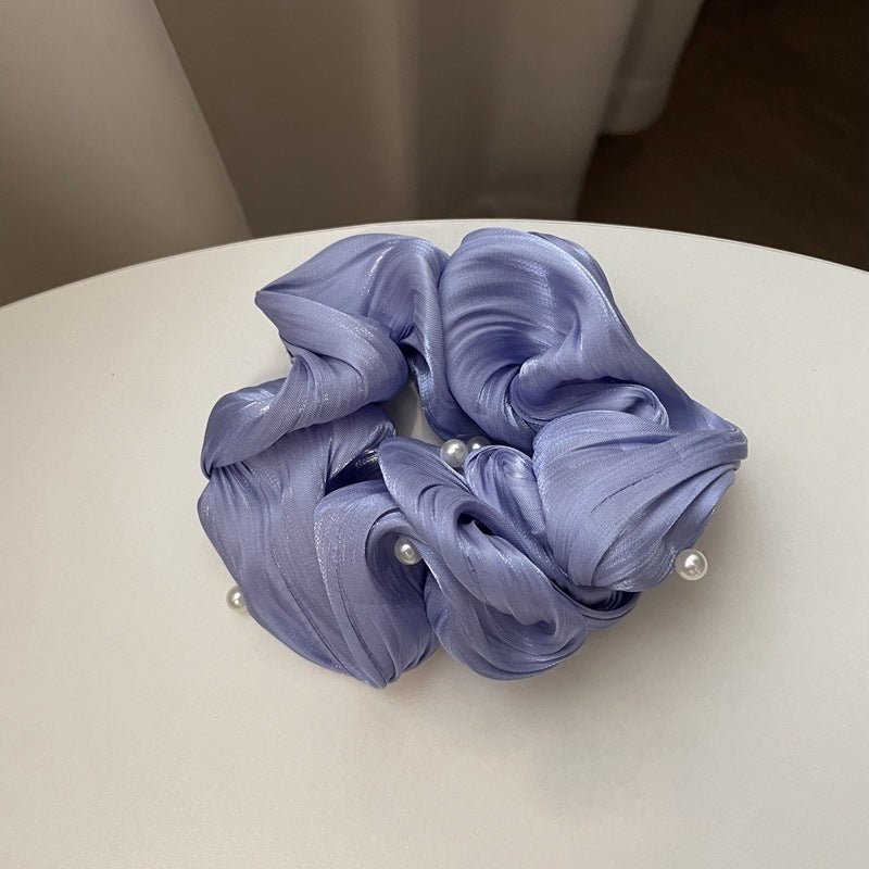 Pearl Texture Wavy Simple Ruffled Silk Scrunchie