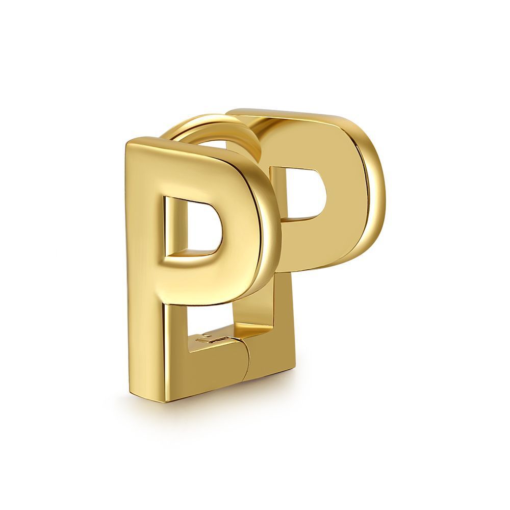 18K Gold Color Preserving Jewelry Name Letter Earrings Earrings