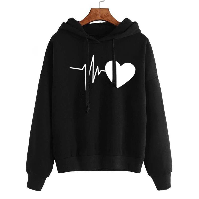 Streetwear-Hoodie mit Herz-Print