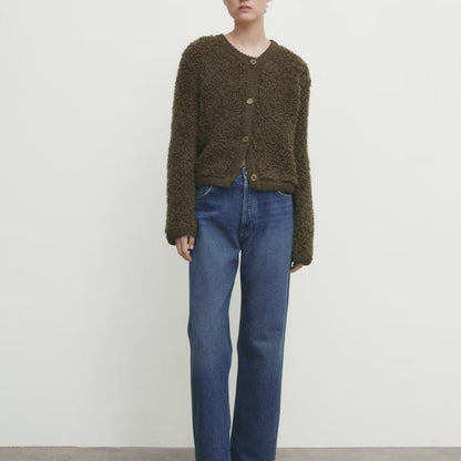 TERRY YARN KNITTED CARDIGEN