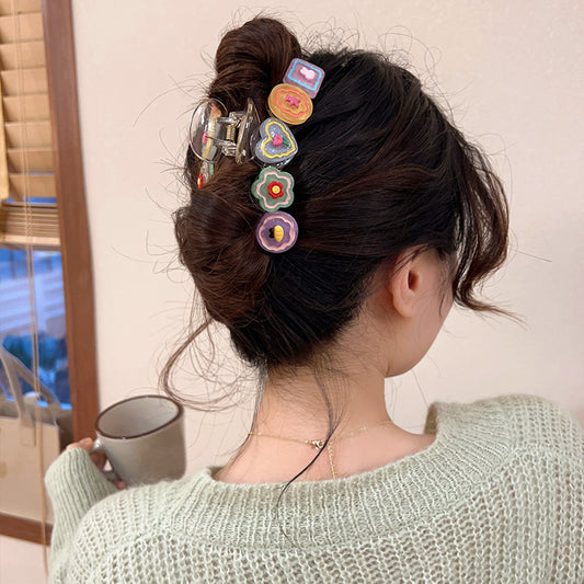 Women's Cute Rich Mahjong Hair Claw Headdress