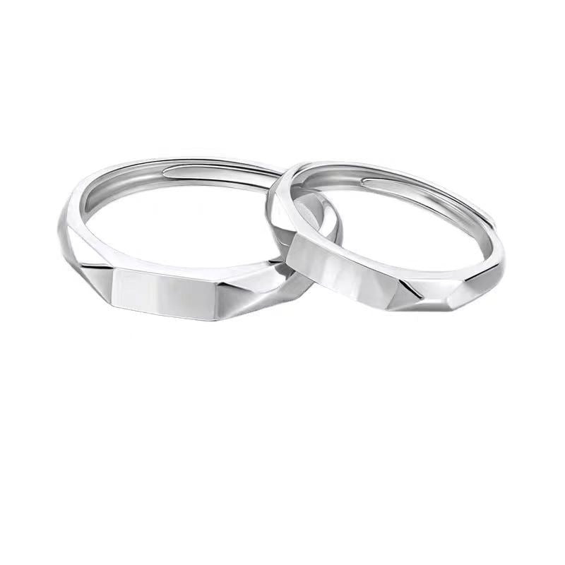 S925 Pure Silver Love Projecting Rings Pair