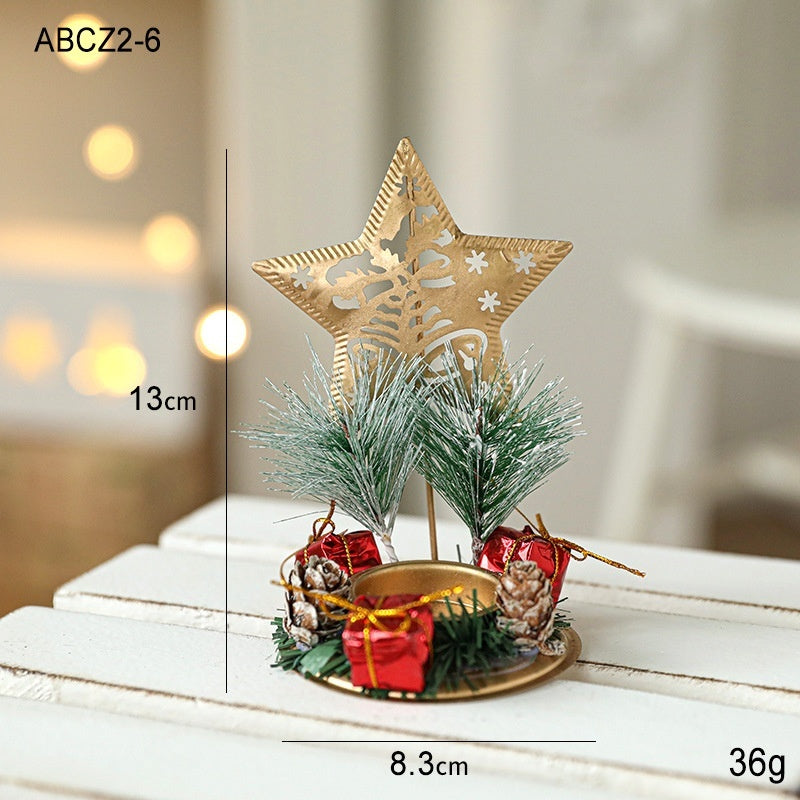 Christmas Golden Wrought Iron Candle Holding sticks