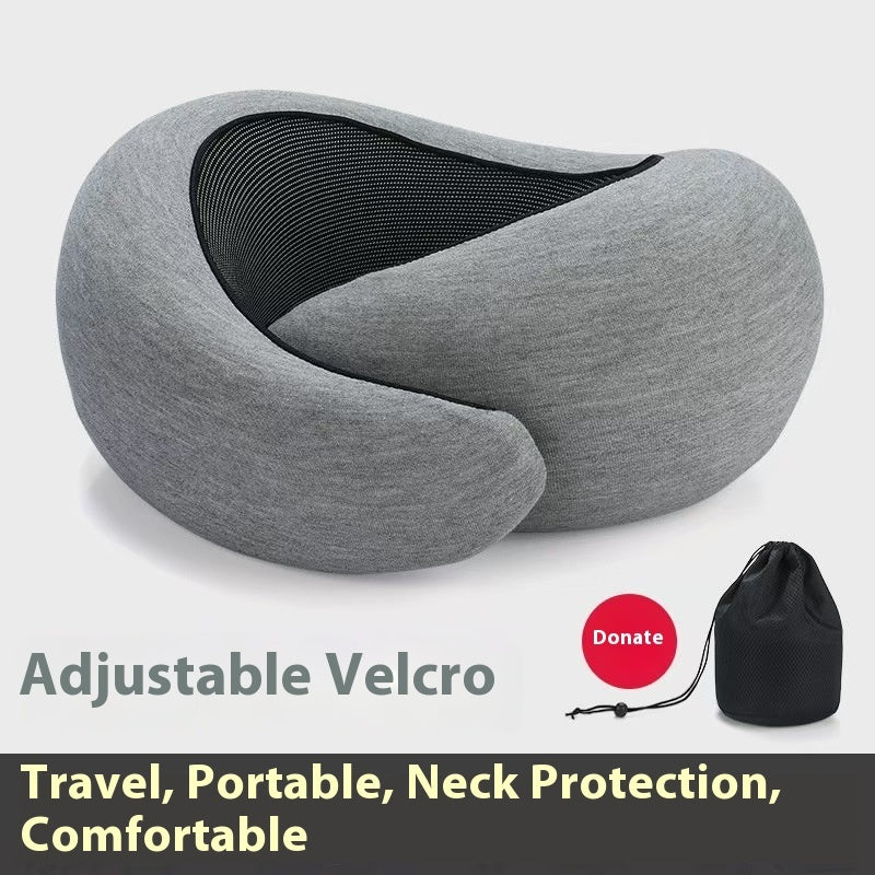 Soft Memory Foam Travel Neck Pillow U Shape Adjustable Support Comfortably Sleeping
