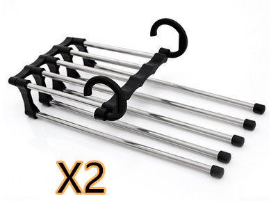 5 In 1 Wardrobe Multi-functional Pants Hangers Stainless Steel