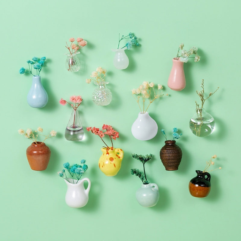 Magnetic Three-dimensional Decoration Refrigerator Sticker And Magnet Ceramic Mini Vases