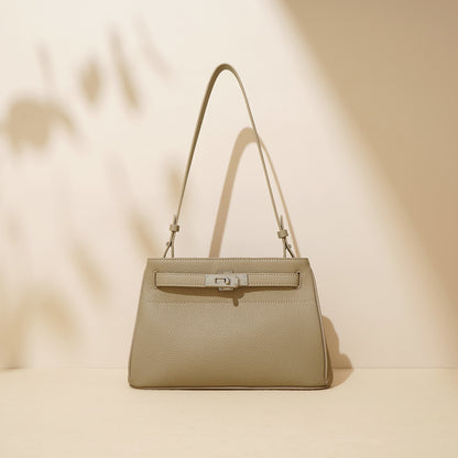 First Layer Cowhide Vintage Look Underarm Crossbody Bag