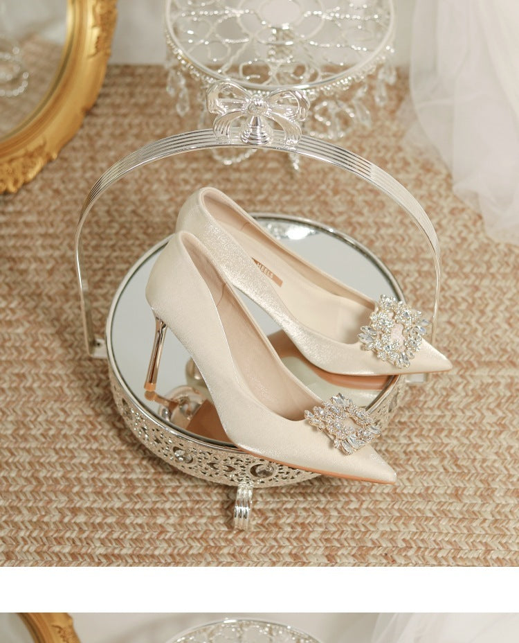 Two-way Wear Pointed-toe Stiletto Bride Shallow Mouth High Heels