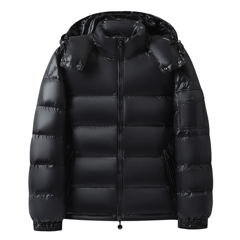 Warm Women's Glossy Hooded Jacket