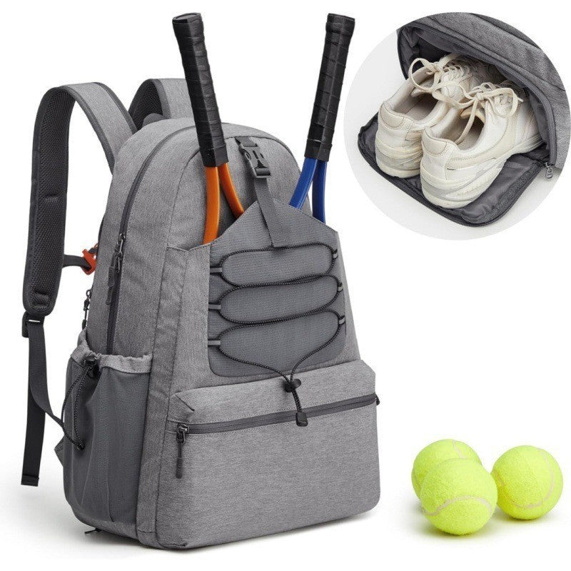 Men's And Women's Tennis Backpack Large Peak Ball Bag Can Hold 4 Rackets With Shoes Compartment