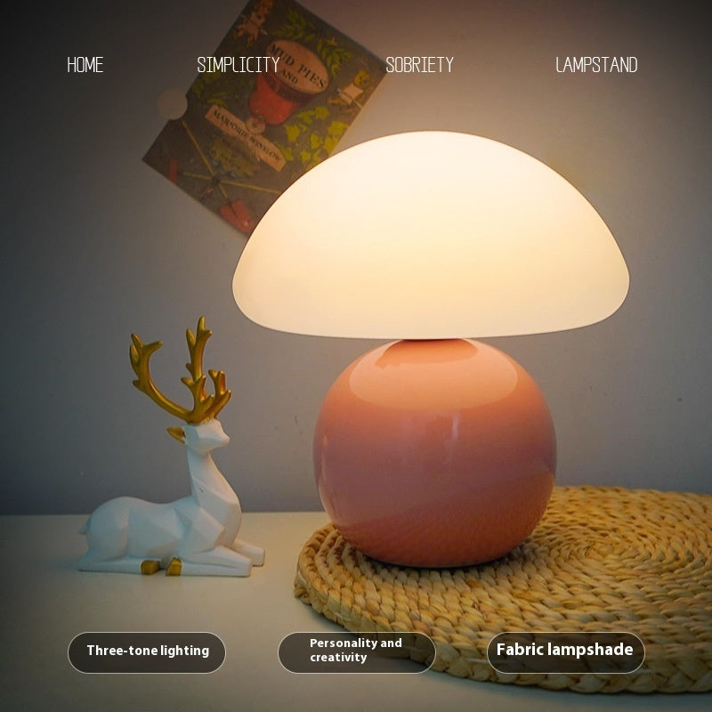 Cream Mushroom Decorative Table Lamp