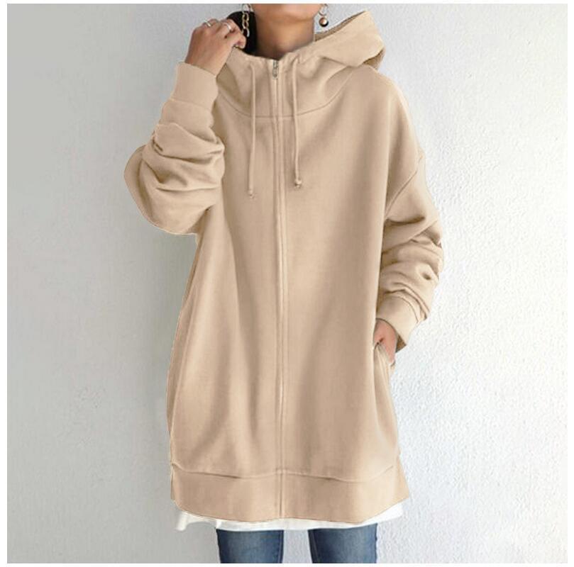 Women's Fuzzy Hoodies Long Sport Pullover Hoodie Full-Zip