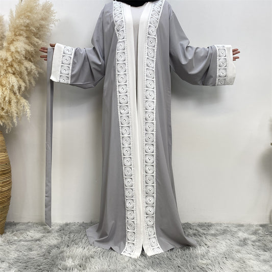 Women's Fashion Patchwork Lace Muslim Abaya