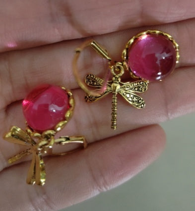 Vintage Dragonfly Pendant Earring Boho Chakra Blue Moonstone Earrings For Women