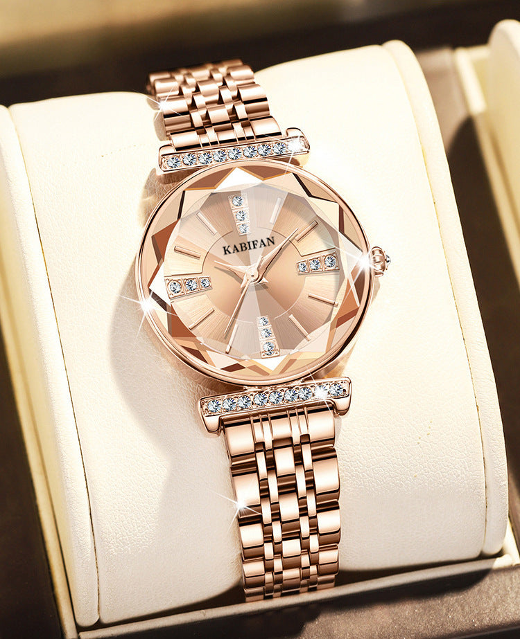 Women's Diamond Mirror Fashion Waterproof Watch